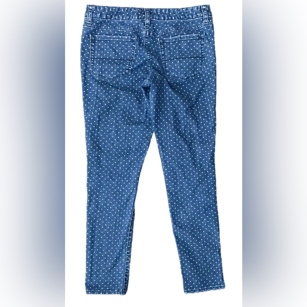 Merona Polka Dot Skinny Jeans Size 4 6 Retro Twee Whimsical Preppy Playful - Picture 5 of 5